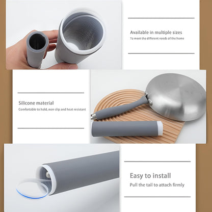 HaRvic Silicone Pot Handle Sleeve Heat Insulation Silicon Cover Pot Handle Cover Cast Iron Silicone Handle Cover Pan Handle Sleeve Silicone Pan Handle Grip Self-Shrink Handle Sleeve Any Handle & Grip