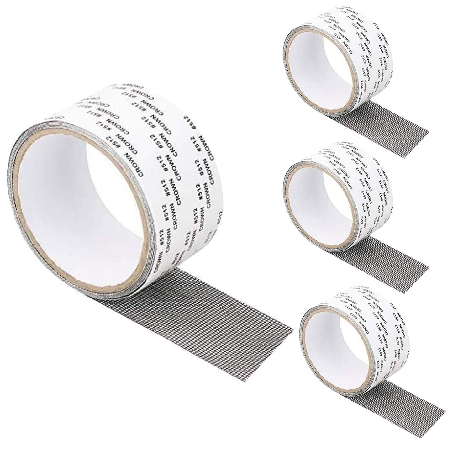 4 PCS Window Screen Repair Kit Tape, 2x79'' Strong Adhesive & Waterproof Fiberglass Covering Mesh Tape for Covering Window Door Tears Holes Screen Patch Repair Kit (Black)