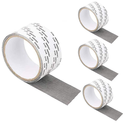 4 PCS Window Screen Repair Kit Tape, 2x79'' Strong Adhesive & Waterproof Fiberglass Covering Mesh Tape for Covering Window Door Tears Holes Screen Patch Repair Kit (Black)