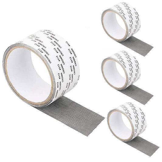 4 PCS Window Screen Repair Kit Tape, 2x79'' Strong Adhesive & Waterproof Fiberglass Covering Mesh Tape for Covering Window Door Tears Holes Screen Patch Repair Kit (Black)