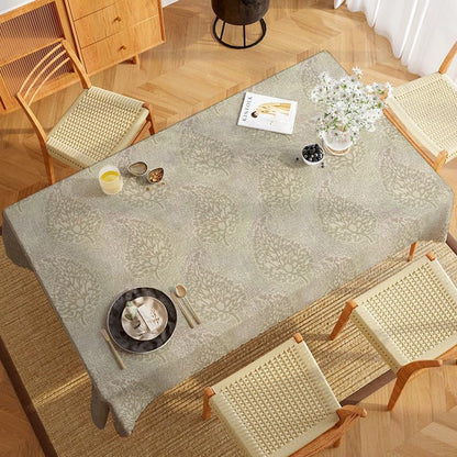 INtex Home Linen Rectangle Tablecloth, DAS Printed Design for Reception Living Room and Kitchen Tables, Elegant Dining and Daily Home Décor Use, 1 Pc - 200 x 250 cm - Off White