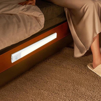 LED Motion Sensor Cabinet Light, Under Counter Lighting, USB Rechargeable Kitchen Night Lights, Removable Magnetic Stick Anywhere, White Night Light for Kitchen Cabinet, Hallway, Stairway (30cm)