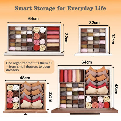 Yucch 8 Pcs Wardrobe Clothes Organizer,Foldable Storage Boxes,Fabric Drawer Organizer Boxes,Drawer Storage Organizer Boxes Dividers for Underwear,Socks,Ties