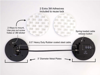 TOOLSGOLD Fridge Lock, Refrigerator Lock, mini fridge lock, File Cabinet Lock, Drawer Lock, Lock for Cabinet, Child Safety lock Refrigerator Door Lock combination, fridge door lock with combination