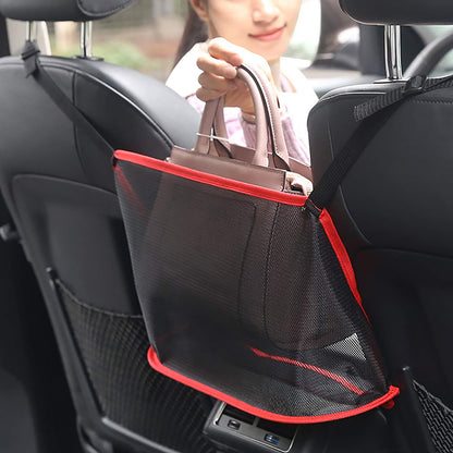 LotCow 2 Pcs Car Net Pocket Handbag Holder Organizer,Seat Back Organizer Bag,Hanging Car Seat Storage Bag,Durable Foldable Travel Storage,Replaceable Car Seat Back Bag,Barrier of Backseat Pet Kids