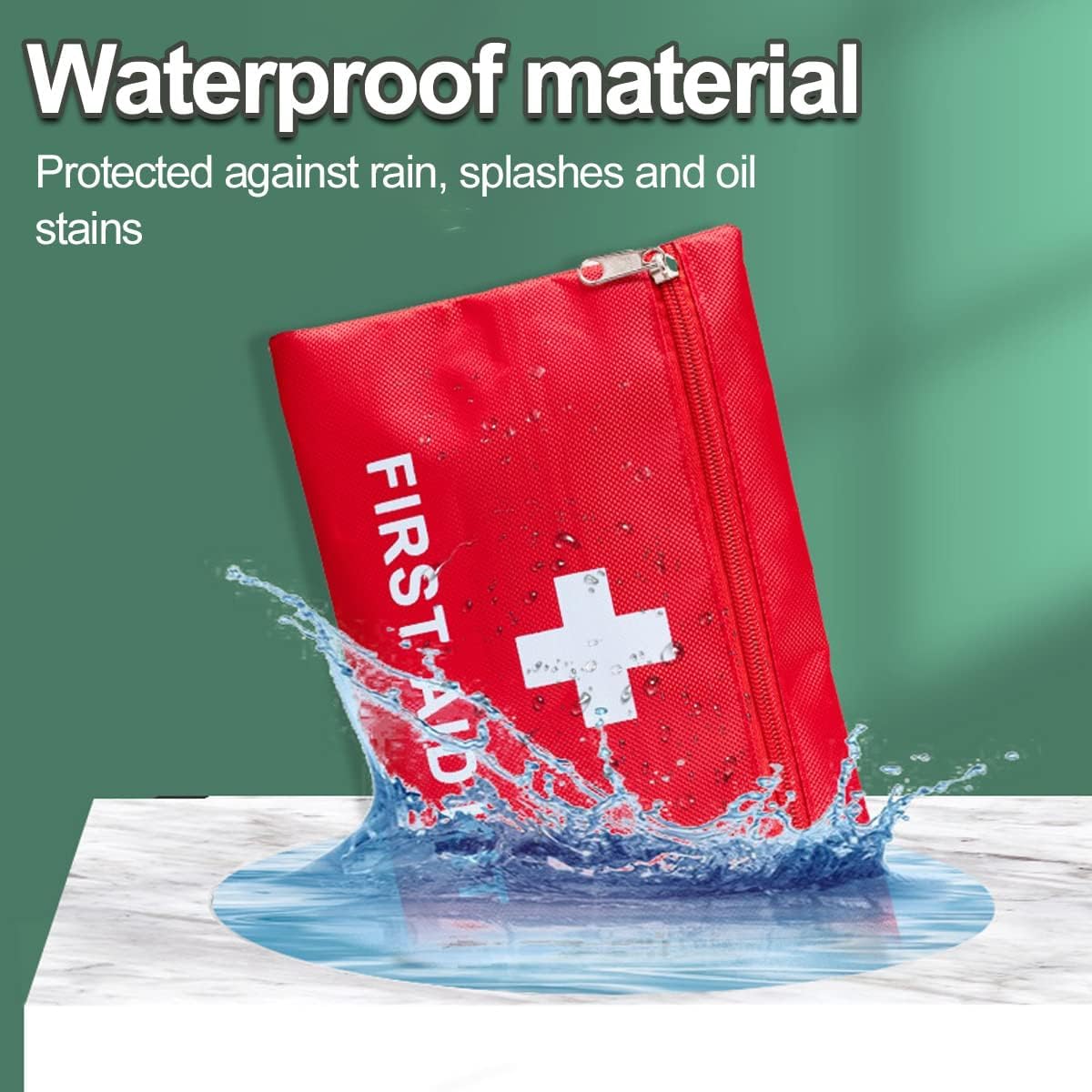 2 Pack First Aid Pouch, Portable Empty Red First Aid Kit Bag, Travel Rescue Tote First Responder Storage Survival Medicine Bag Pocket Container for Sports Camping Hiking Outdoor Activities Emergency