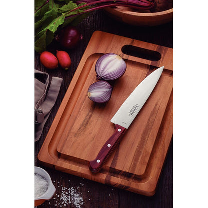 Chef’s Knife, Premium Stainless Steel Blade, Polywood Handle, 7-Inch Blade Length, Durable and Ergonomic, Red Handle, Professional Kitchen Knife