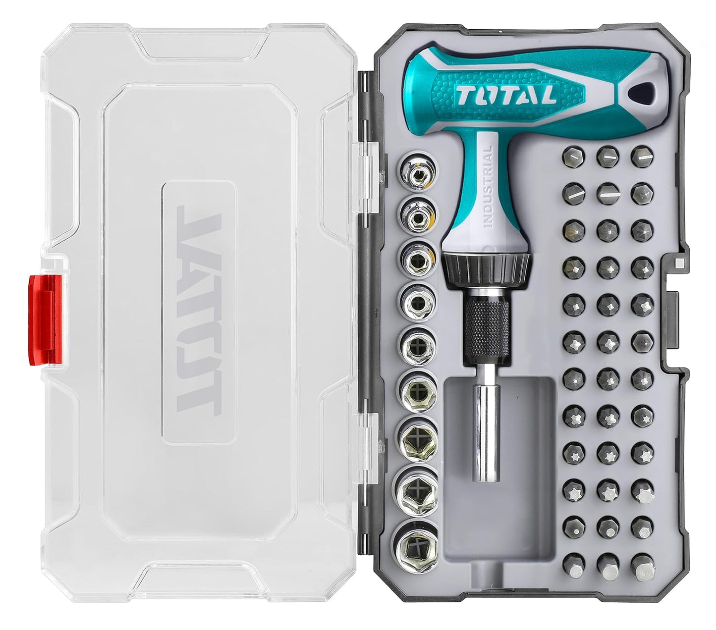 Total set of 47 pcs t- handle wrench screwdriver set with high performance - multi colour