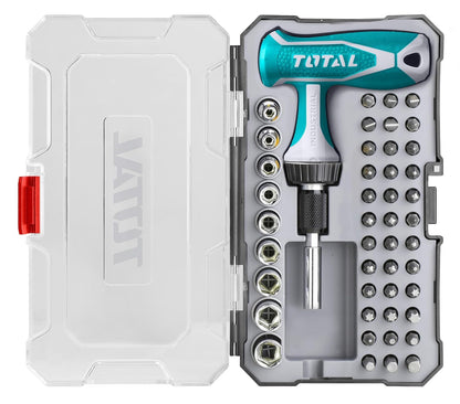 Total set of 47 pcs t- handle wrench screwdriver set with high performance - multi colour