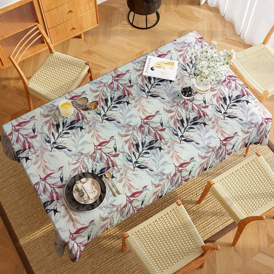 INtex Home Tablecloth, Linen Velvet Fabric, Soft Comfortable Material for Living Rooms Kitchens Bedrooms and Special Occasions, Elegant Table Cover - 130 x 200 cm - 1 Pc - Café x Warm Orange