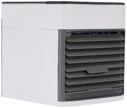 Personal Air Cooler, Portable Air Conditioner, Humidifier, Purifier, Aroma Diffuser 4 IN 1 Evaporation Cooler with 3 Speed, Mini Cooling Desktop Fan for Camping Tent, Office