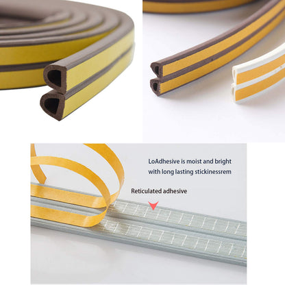 Weather stripping door seal stripweatherstrip front window frame foam adhesive rubber soundproof insulation waterproof dust-proof anti-collision d-shape 1 rolls white total length 32 feet