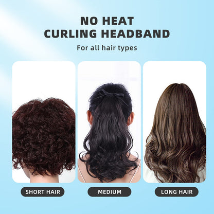 Esteopt Heatless Curls Ribbon, Silk Hair Curler Ribbon, No Heat Silk Curling Ribbon Set, Non-Slip Heatless Curler with Hairpin (Blue)