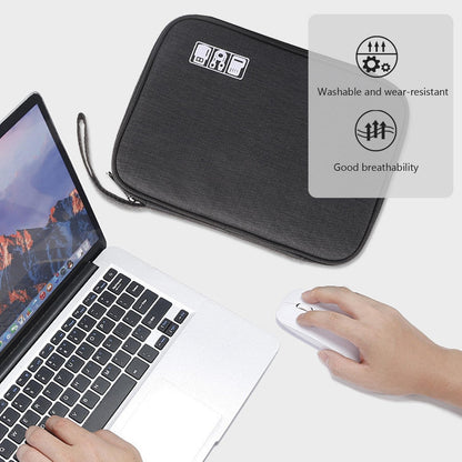 Cable Organiser - Black Electronics Accessories Organizer, Universal Carry Travel Gadget Bag, Waterproof Travel Cable Bag for Chargers, USB Drive, SD Card, Power Bank and Hard Disk, No, no