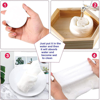 Doyelex® 20 Pieces Magic Coin Tablet Tissue, Magic Tablet Disposable Pure Cotton Towel Tissues Paper, Compressed Portable Facial Towel Water Wet Wipes For Outdoor Travel (1 Pack of 20 Pcs)