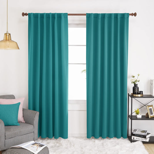 INtex CURTAINS HOUSE Elegant Blackout Curtains-Back Tap design-thermal Insulated fabric-for room Darkness - 1 Piece (Dark Red 135W X 230L CM)