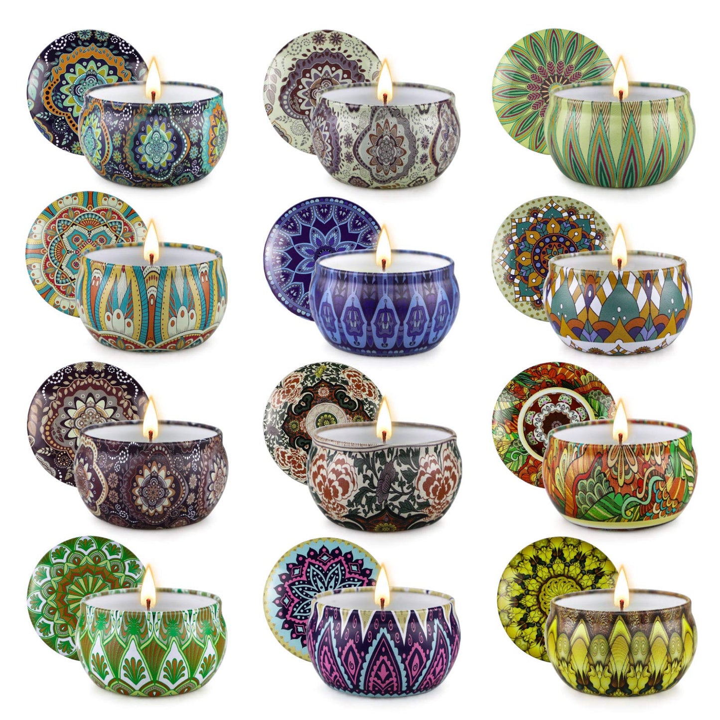 Christmas Scented Candles Gifts Set for Women,Aromatherapy Candles for Home Scented,12 Pack 2.5 oz Soy Wax Jar Candle Gifts for Mother,Valentines,Brithday ,Stress Relief