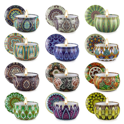 Christmas Scented Candles Gifts Set for Women,Aromatherapy Candles for Home Scented,12 Pack 2.5 oz Soy Wax Jar Candle Gifts for Mother,Valentines,Brithday ,Stress Relief