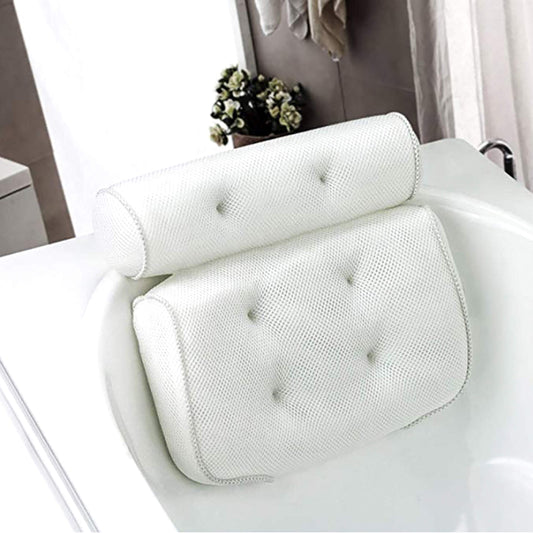 Yuning Bath Pillow, Bath Headrest with 6 Suction Cups, Soft Support Head, Neck, Shoulders and Back and a Comfortable Bath Mat, for Home Spa Hydro Massage and Hydro Massage Tub