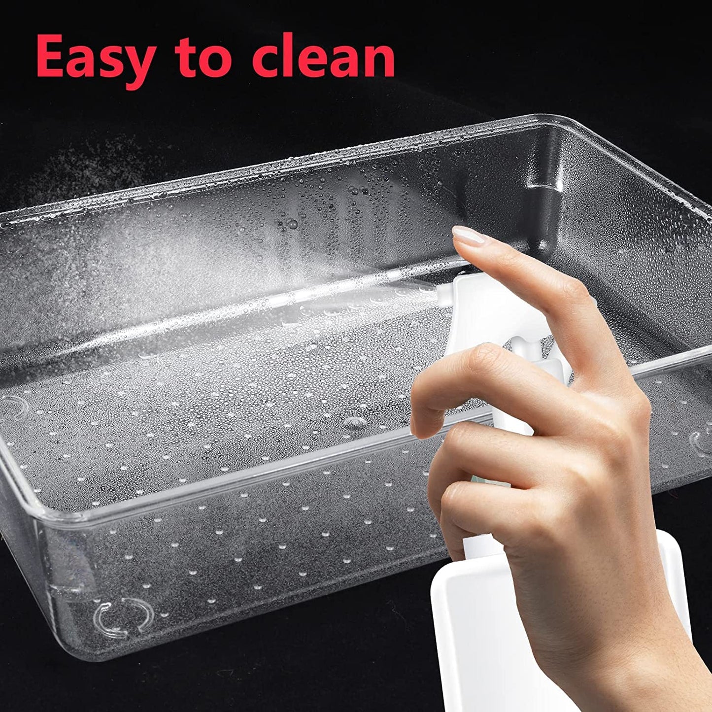 25 Pcs Desk Drawer Organizer Trays, Clear Plastic Storage Boxes Bins, Desk Versatile Tidy Divider, Make-Up Organiser Boxes with 5 Size for Bedroom Office Kitchen