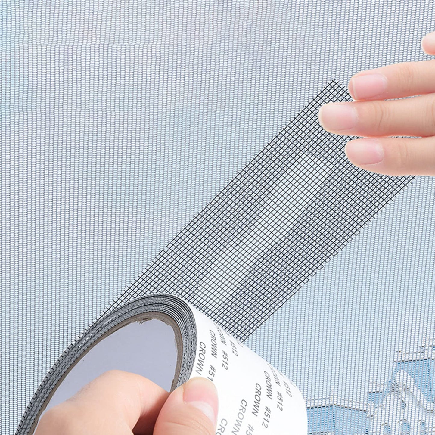 HOUI Window Screen Repair Kit Tape,Screen Repair Kit for Windows or Doors Adjustable Fiberglass Screens,Strong Adhesive Door Window Screen Repair Tape,2x80'' (1 Pack, Black)