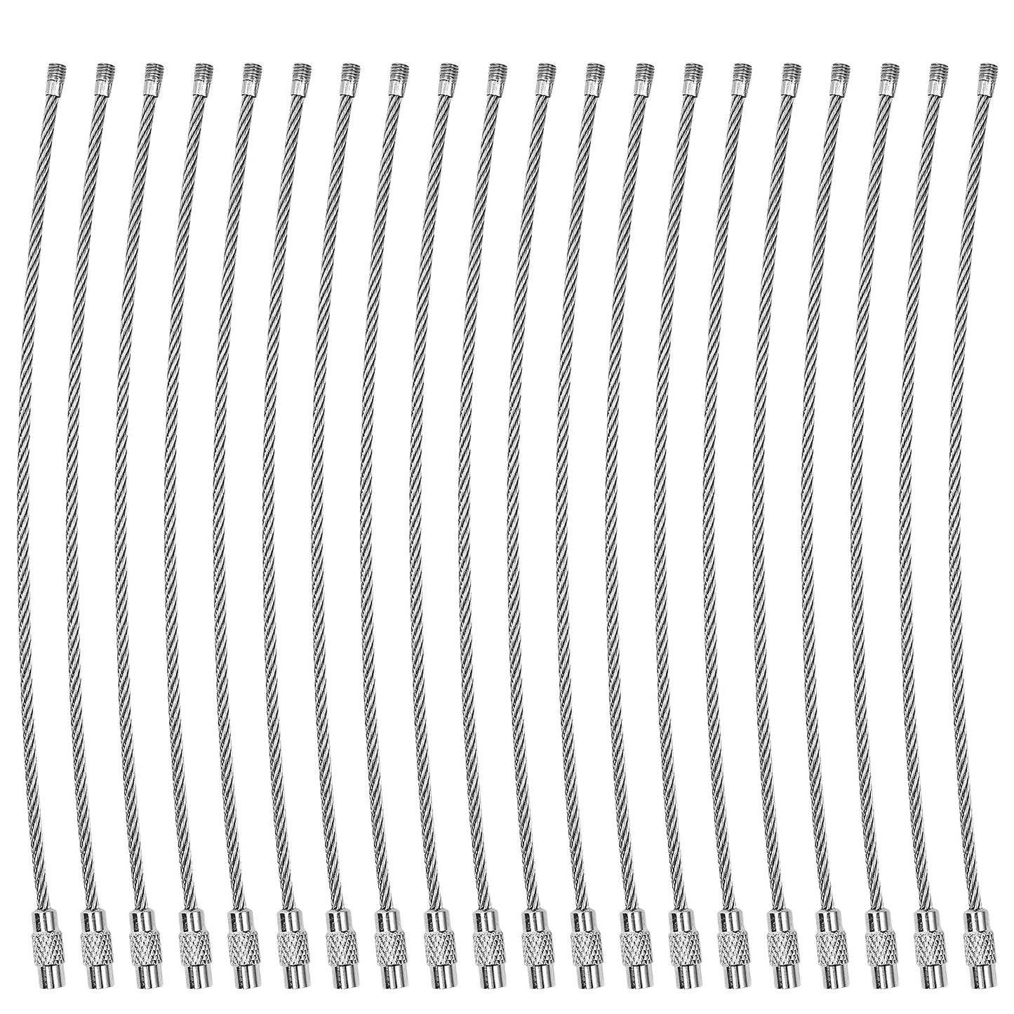 20PCS Key Chain Rings 5.9in Keyring Stainless Metal Rings 2mm Heavy Duty Key Ring for Crafts Key Ring for Hanging Luggage Tag, Keyrings and Id Tag Keepers(Silber)