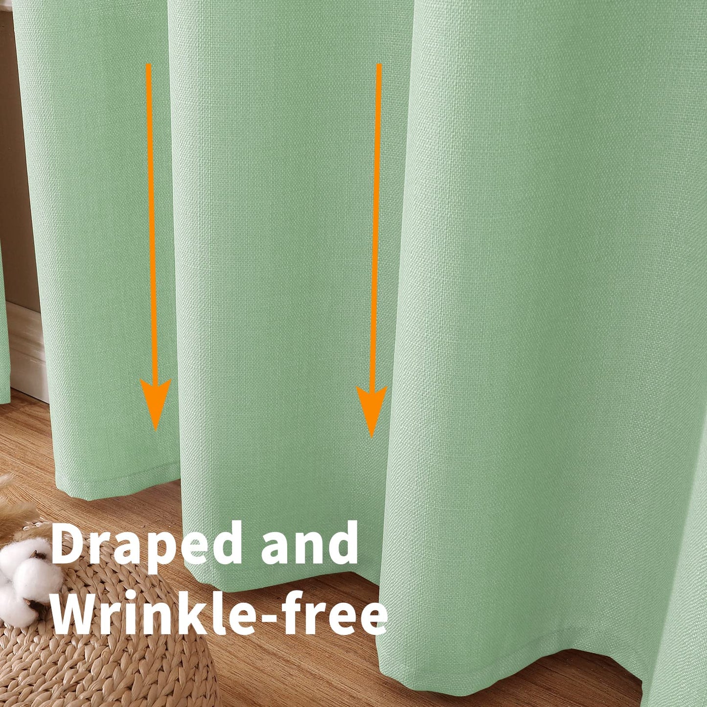 INtex CURTAINS Natural Linen Curtains -Semi Transparent Sheer -Soft And Durable Fabric -For Living Rooms And Bedroom Steel Grommets -Two Pieces 145W x 180L CM Light Grey