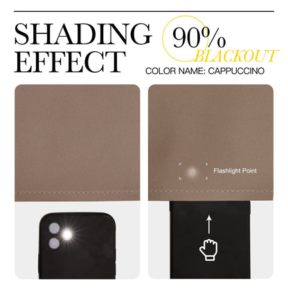 INtex CURTAINS HOUSE Blackout Blinds for Sliding Doors – Thermal Insulated Wide Curtains, Room Darkening, Blind Glass Doors, Two Hanging Options, Modern Design - Cappuccino 150 W x 230 L