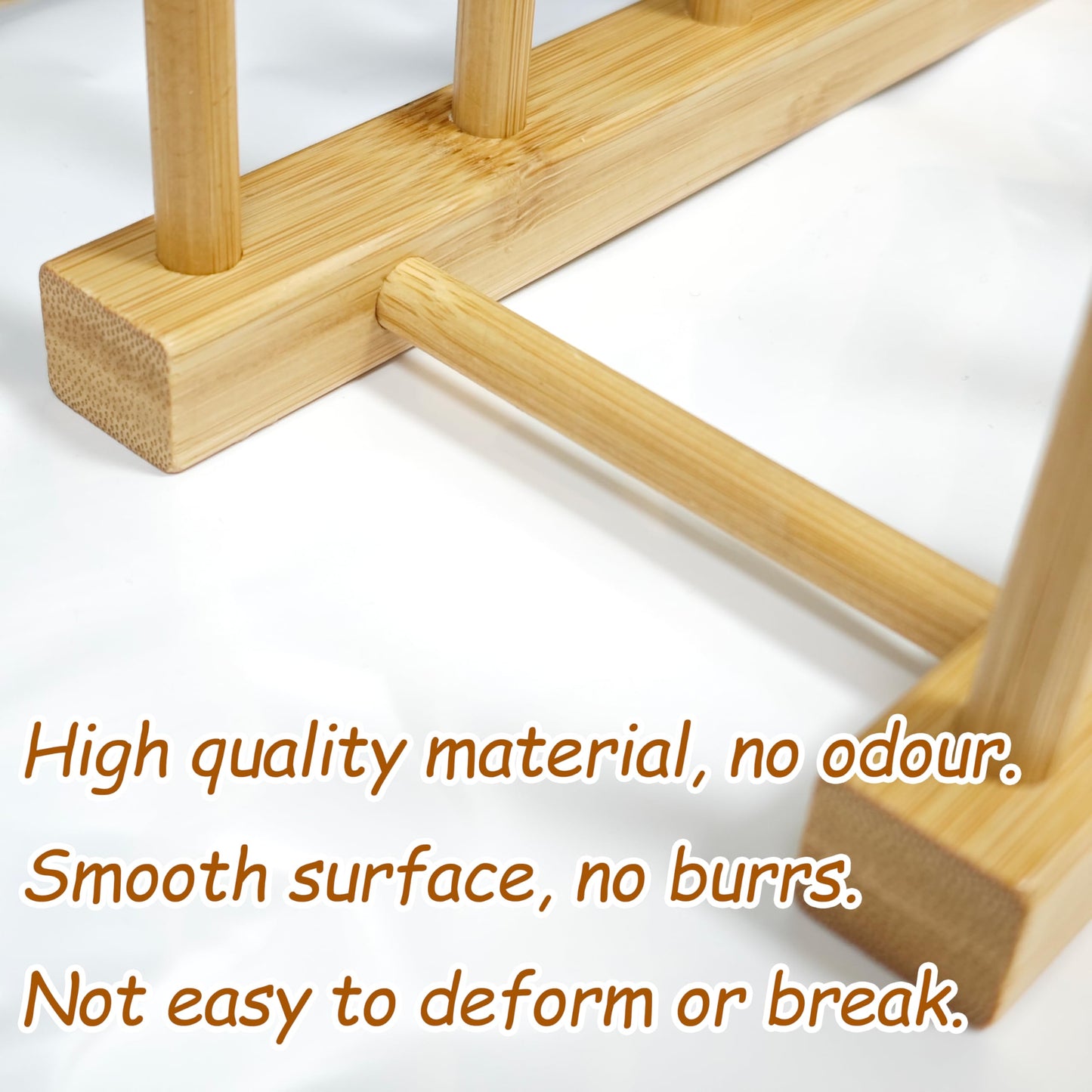 YUNYU Plate Rack Organiser,Dish Drainer Rack Chopping Board Holder,Wooden Storage Rack for Kitchen Cupboards/Bedroom/Study,Storage Holder for Cups/Book/Pot Lid/Baking Tray/Storage Rack,6 slots.