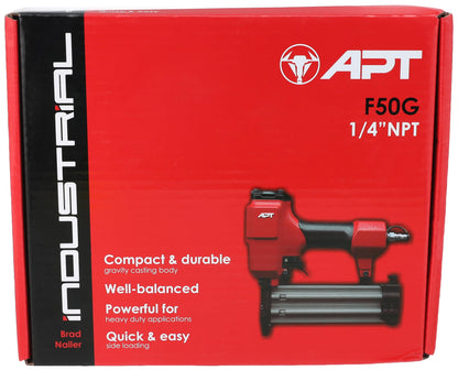 APT-Stable F50G 18-Gauge Brad Nailer, 2-Inch Size, Red/Black