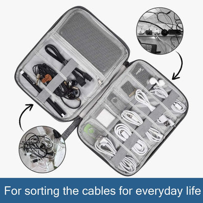 YHQZ 1 Pcs Universal Carry Travel Gadget Bag,Travel Cable OrganiserBag and Cables OrganiserBag,Electronics Accessories Organizer Bag for Chargers,Cables,USB Drive,SD Card,Power Bank,Disk(Black), Black