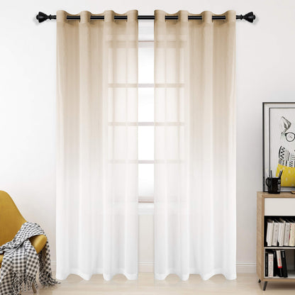 ‎Luxury Voile Curtains - Gradient colours - Steel Grommets - 1 Piece