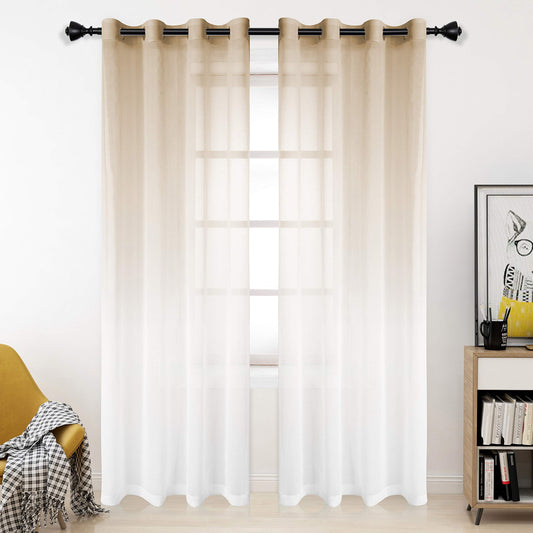 ‎Luxury Voile Curtains - Gradient colours - Steel Grommets - 1 Piece