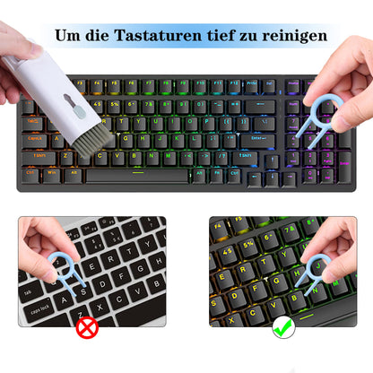 CX&LL 7-in-1 Cleaning Brush Set - Universal Keyboard Cleaner, Multifunctional Cleaning Kit for Smartphone, Airpods, Laptop, Camera - Blue