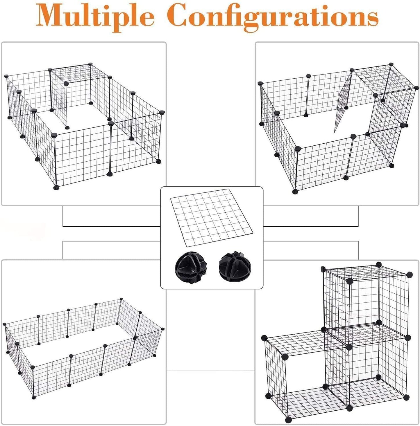 Dotala 12 panels metal pet playpen tent cats exercise pen crate cage kennel dog foldable fence yard barrier ideal for guinea pigs, rabbit, gerbil, puppy, diy metal wire yard fence