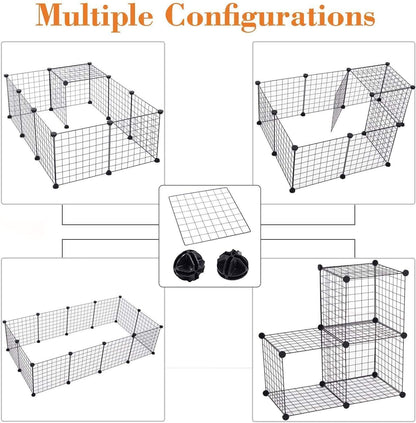Dotala 12 panels metal pet playpen tent cats exercise pen crate cage kennel dog foldable fence yard barrier ideal for guinea pigs, rabbit, gerbil, puppy, diy metal wire yard fence