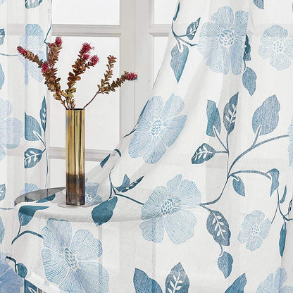 Linen Semi Transparent Curtain - Silver Normal Tape