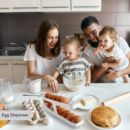 LENGMOMO Wenmpopo Egg Holder for Refrigerator - Automatically Rolling Egg Storage Container?2 Tier Rolling Egg Dispenser Detachable, Space Saving Egg Tray for Refrigerator Countertop Cabinet