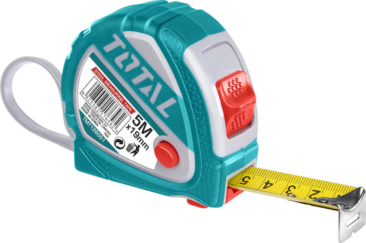 Total tmt126051 steel measuring tape with high performance - teal white