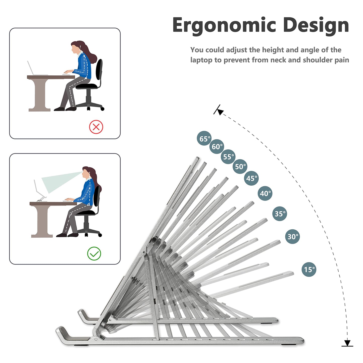 PHOCAR Portable laptop stand, phocar adjustable tablet notebook stand for ipad, macbook pro, laptop desk riser foldable notebook cooling stand for macbook, dell, asus, lenovo?