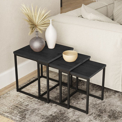 Metal Telescopic 3 Piece Black