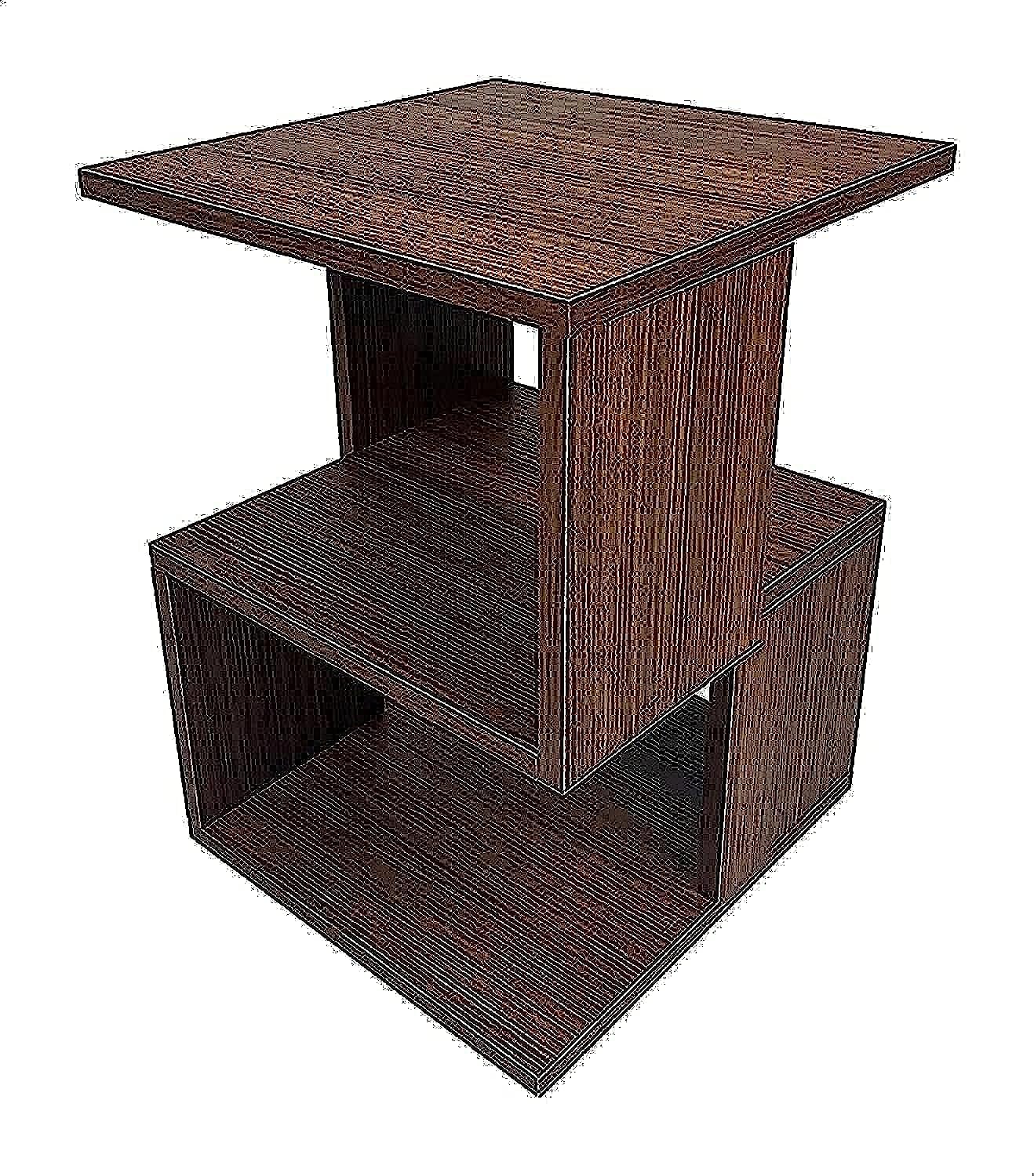 Bed Side Table in Brown, Simple Nightstand with Storage, Compact End Table for Bedroom, minimalist Bedside Cabinet with ClassicWood Finish, FunctionaLFurniture