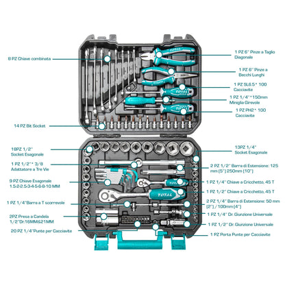TOTAL THKTHP21006 100 Pcs Tools Set