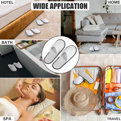 INtex HOME Non Slip Hotel Slippers - Disposable Spa Slippers with Anti-Slip Sole Comfortable and Hygienic Guest Slippers for Hotel Spa and Travel - 2 Pairs, One Size