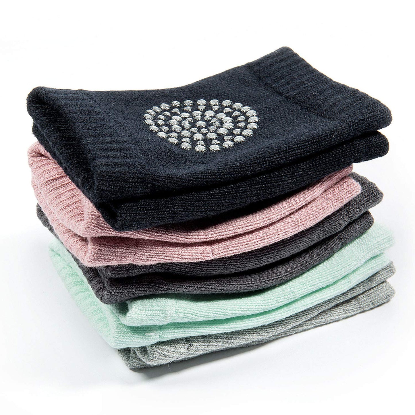 WolinTek 5 Pairs of Knee Pads Baby Crawling Knee Pads with Rubber Dots Non-Slip Elastic for Baby Crawling Aid Knee Pads 0-24 Months, multicoloured, Einheitsgröße