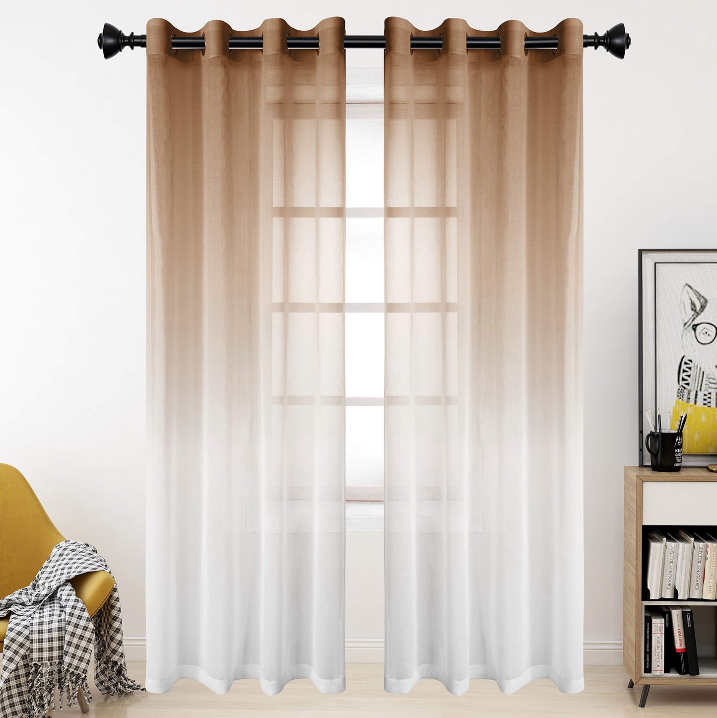 INtex CURTAINS HOUSE ‎ Luxury Voile - Gradient colours - Steel Grommets - 1 Piece Teal 200W x 230L CM