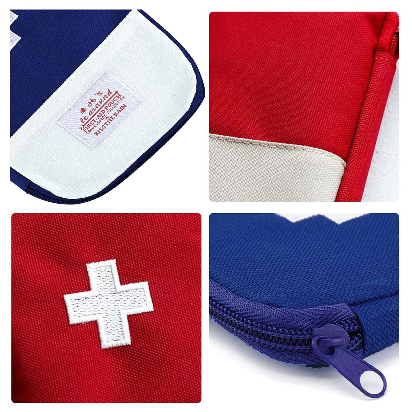 WishLotus Travel Mini First Aid Pouch, Portable Mini First Aid Kit Storage Bag for Medicine Boxes Medical Kits Empty Bag for Sports Camping Hiking Outdoor Activities Emergency (Red),6.5x5.1x0.6in