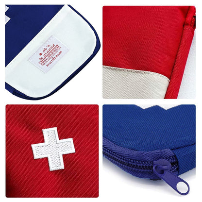 WishLotus Travel Mini First Aid Pouch, Portable Mini First Aid Kit Storage Bag for Medicine Boxes Medical Kits Empty Bag for Sports Camping Hiking Outdoor Activities Emergency (Red),6.5x5.1x0.6in