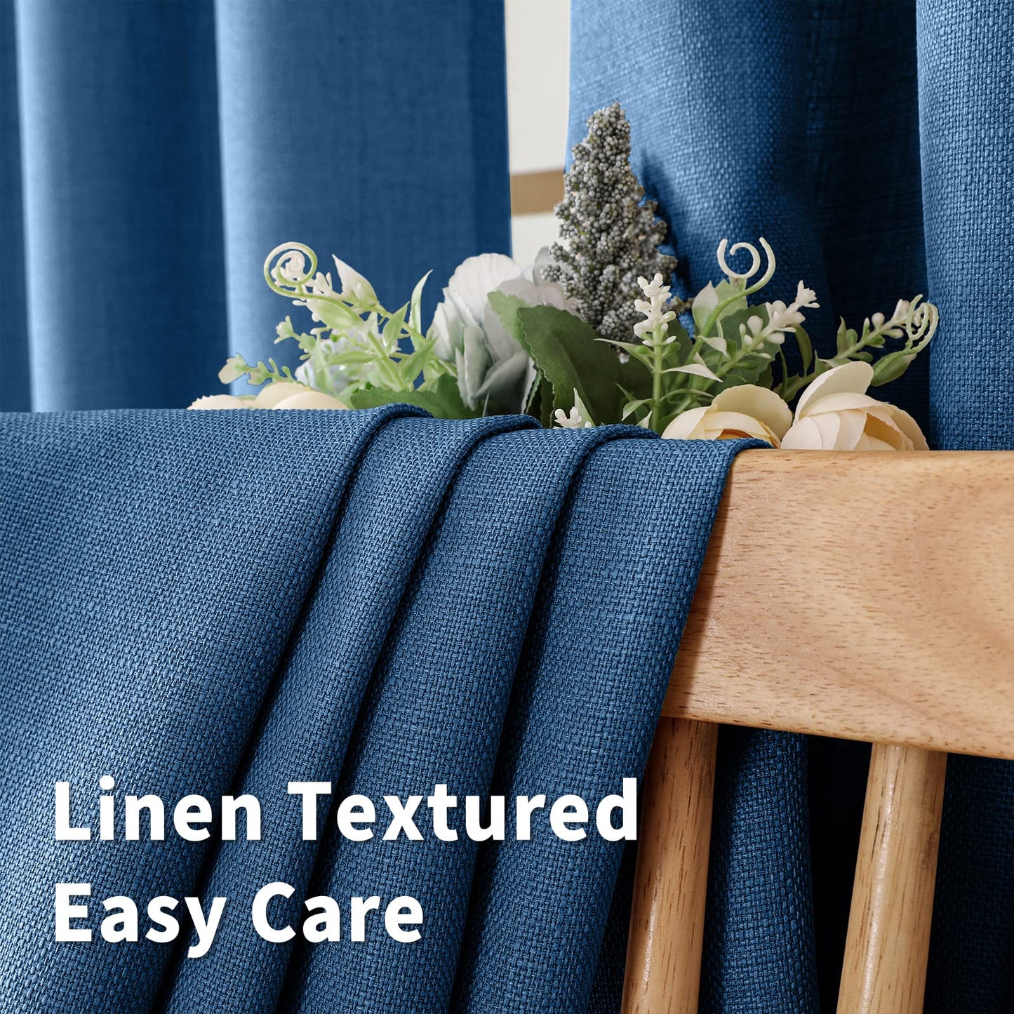 INtex CURTAINS Natural Linen Curtains -Semi Transparent Sheer -Soft And Durable Fabric -For Living Rooms And Bedroom Steel Grommets -Two Pieces 145W x 180L CM Light Grey