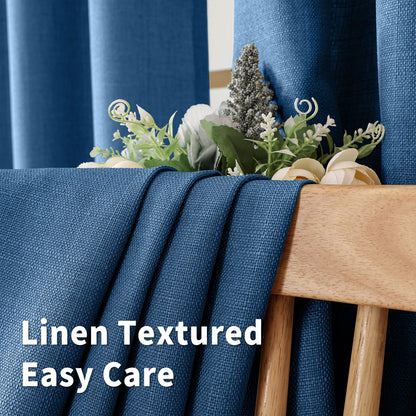 INtex CURTAINS Natural Linen Curtains -Semi Transparent Sheer -Soft And Durable Fabric -For Living Rooms And Bedroom Steel Grommets -Two Pieces 145W x 180L CM Light Grey